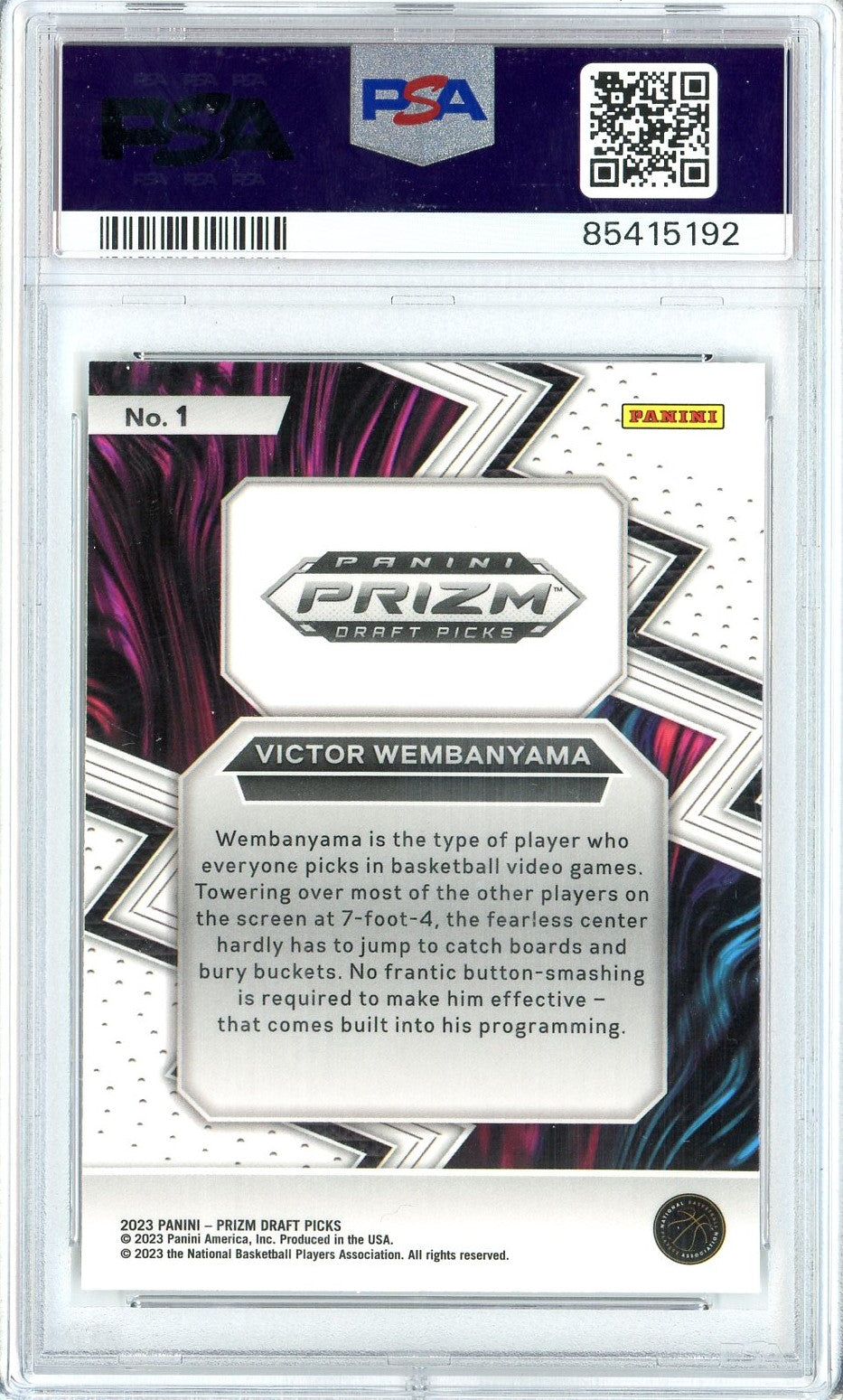 Graded 2023 Panini Prizm Draft Picks Victor Wembanyama #1 Fearless Rookie Basketball Card PSA 10 Gem Mint