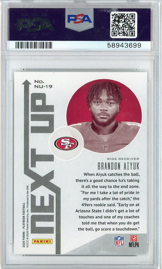 Graded 2020 Panini Playbook Brandon Aiyuk #19 Next Up Rookie RC Football Card PSA 10 Gem Mint