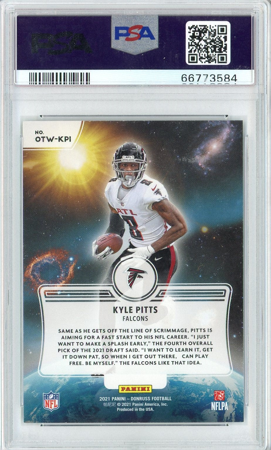 Graded 2021 Panini Donruss Kyle Pitts #OTWKPI Out of This World Rookie RC Football Card PSA 10 Gem Mint