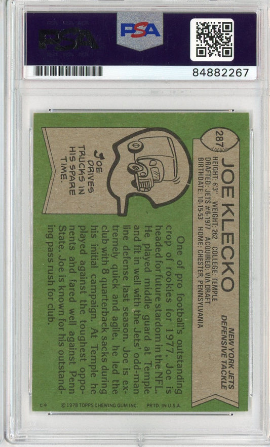 Graded 1978 Topps Joe Klecko #NNO Rookie RC Football Card PSA Authentic Auto Grade