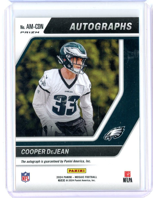2024 Panini Mosaic Silver Prizm Cooper DeJean #AM-CDN Auto Rookie RC Football Card