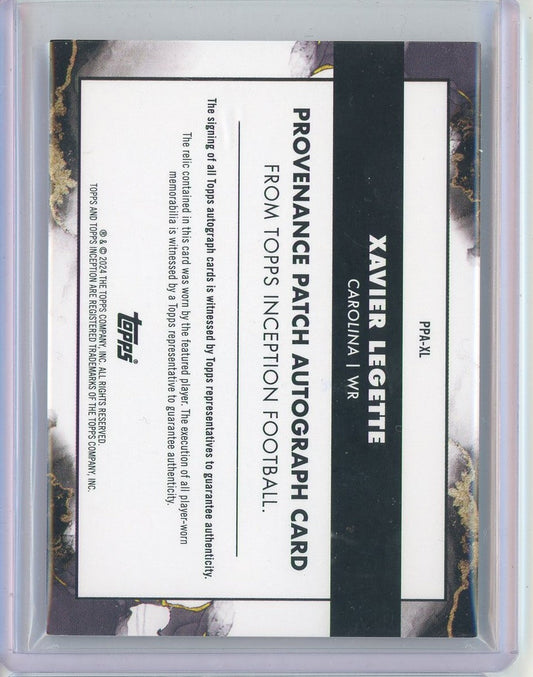 2024 Topps Inception Xavier Legette #PPA-XL Rookie Patch Auto RPA /50 Rookie RC Football Card