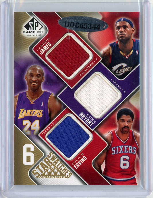 2009 NBA SP Game Used Star Swatches Jordan LeBron Kobe Durant Erving Garnett /65 Game Used Jersey Relic Basketball Card