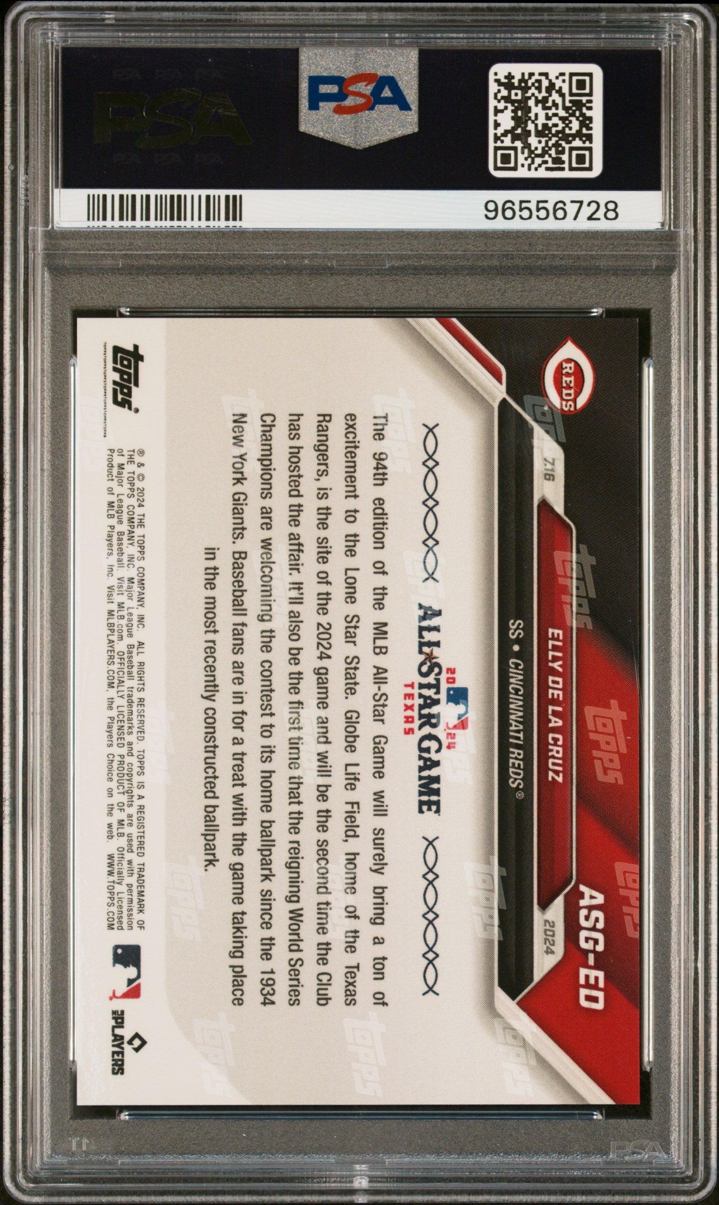 Graded 2024 Topps Now Elly De La Cruz #ASGED MLB All Star Game Rookie RC Baseball Card PSA 10 Gem Mint