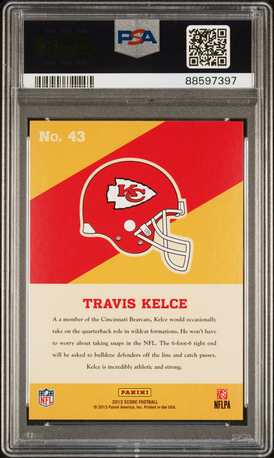 Graded 2013 Panini Score Travis Kelce #43 Hot Rookies Retail Rookie RC Football Card PSA 9 Mint