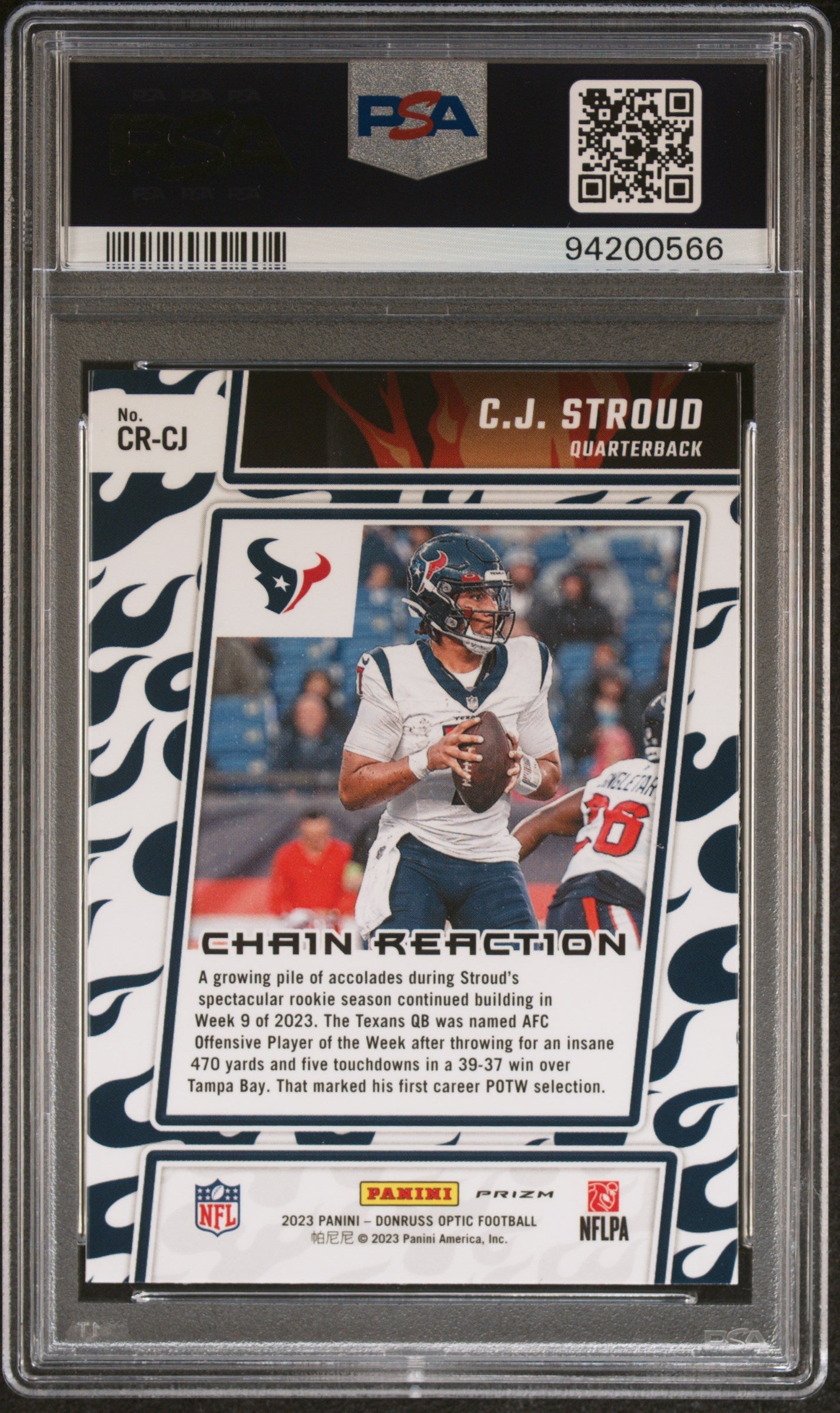 Graded 2023 Panini Donruss Optic CJ Stroud #CRCJ Chain Reaction Rookie RC Football Card PSA 10 Gem Mint