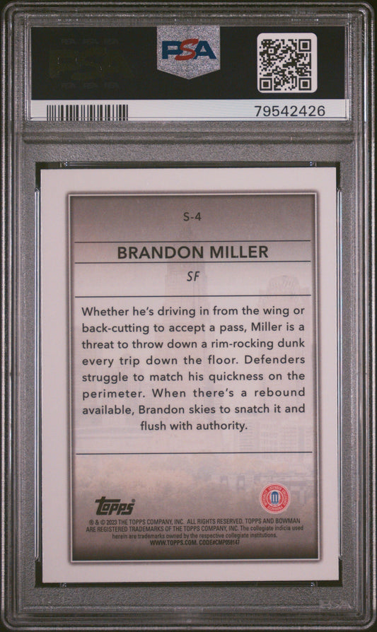 Graded 2022 Topps Bowman University Brandon Miller #S4 Skyscraping Rookie RC Basketball Card PSA 10 Gem Mint