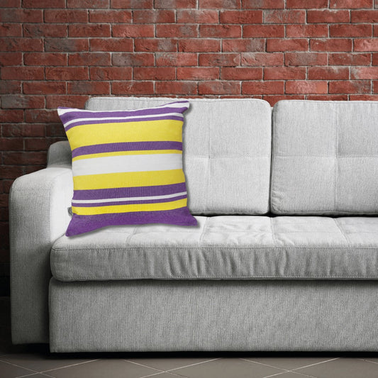 LSU Colors Striped Throw Pillow Cover