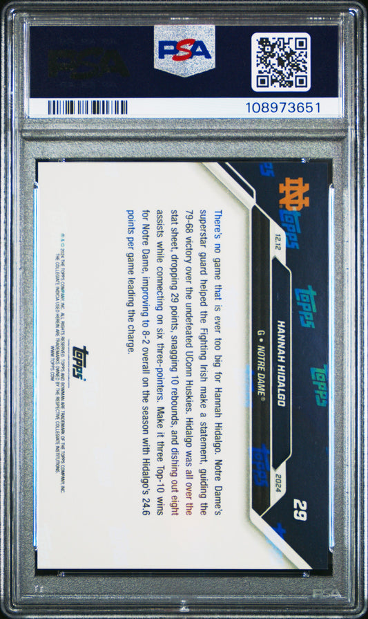Graded 2024 Topps Bowman U Now Hannah Hidalgo #29 Rookie RC Basketball Card PSA 10 Gem Mint