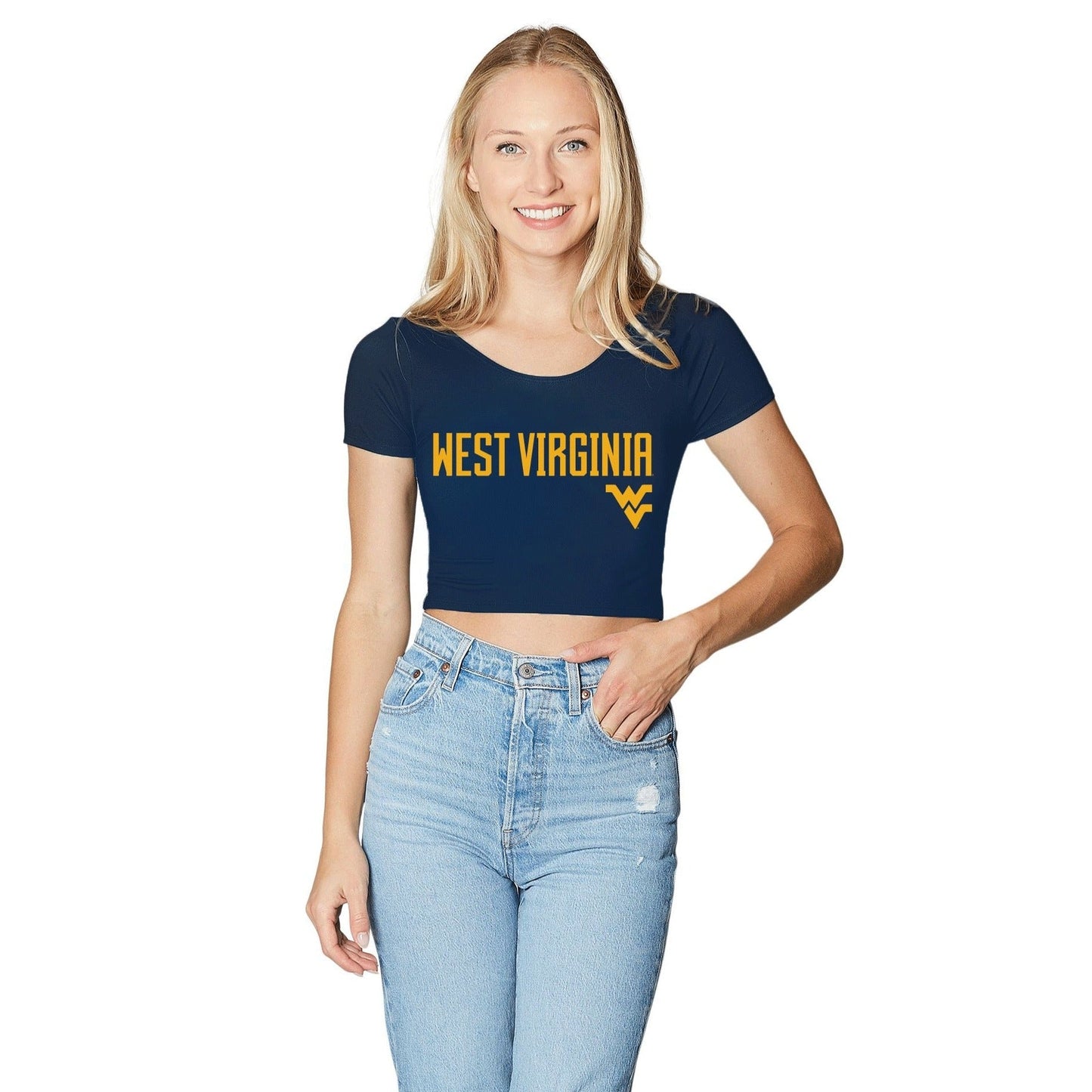 West Virginia Mountaineers Navy Blue Babydoll Tee