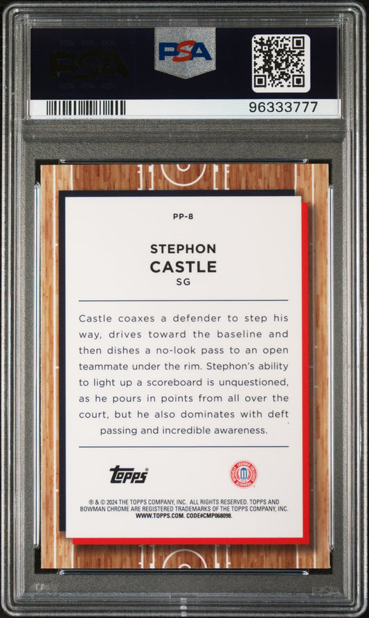 Graded 2023 Topps Bowman U Chrome Stephon Castle #PP8 Prodigal Playmayers Rookie RC Basketball Card PSA 10 Gem Mint