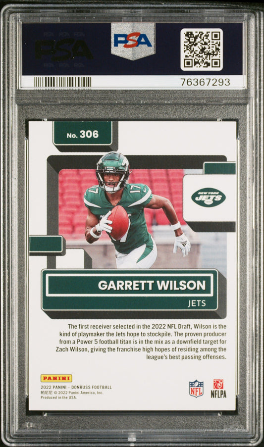 Graded 2022 Panini Donruss Garrett Wilson #306 Rookie RC Football Card PSA 10 Gem Mint