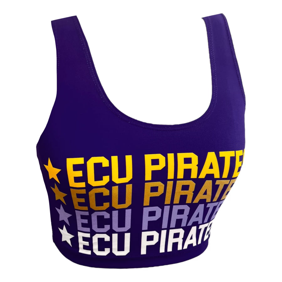 ECU Pirates Purple Crop Tank Top