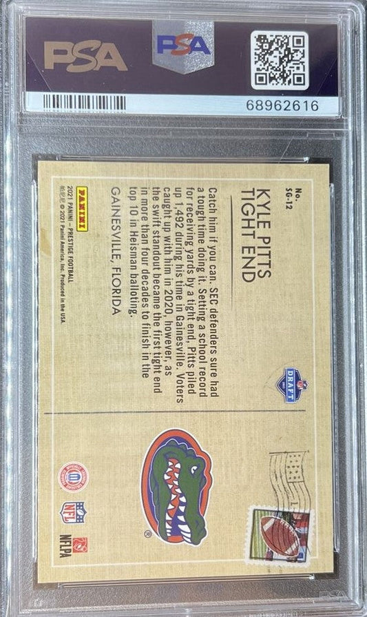Graded 2021 Panini Prestige Kyle Pitts #SG12 Seasons Greetings Rookie RC Football Card PSA 10 Gem Mint