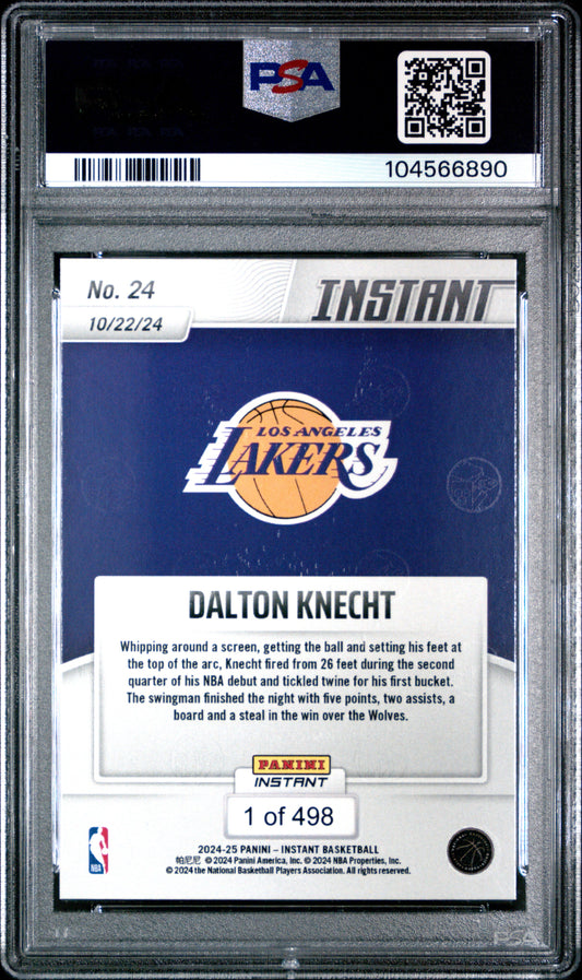 Graded 2024 Panini Instant NBA Dalton Knecht #24 Rookie RC Basketball Card PSA 10 Gem Mint