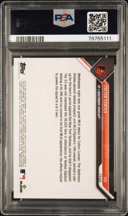 Graded 2023 Topps Now Colton Cowser #529 Rookie RC Baseball Card PSA 10 Gem Mint