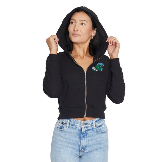 Tulane Waffle Knit Zip Up Hoodie