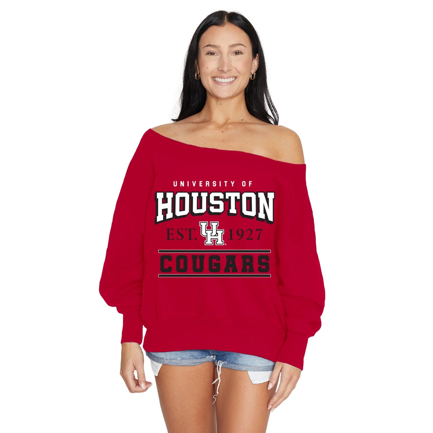 University of Houston Off the Shoulder Sweatshirt