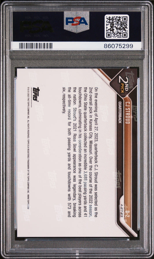 Graded 2023 Topps Now CJ Stroud #D2 Rookie RC Football Card PSA 10 Gem Mint