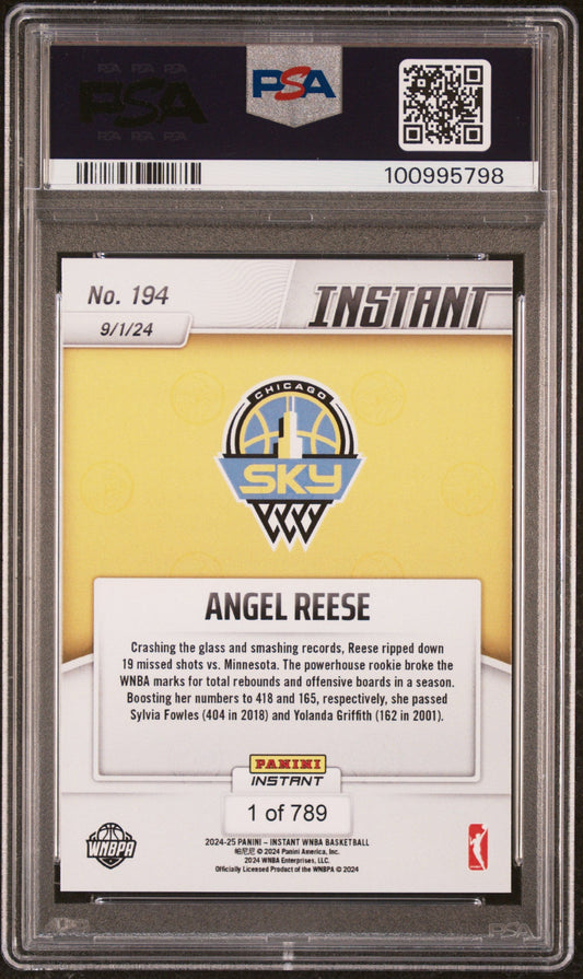 Graded 2024 Panini Instant WNBA Angel Reese #194 Rookie RC Basketball Card PSA 10 Gem Mint