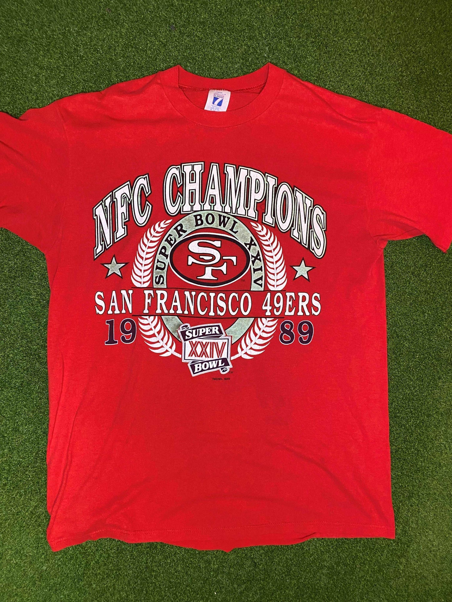 1989 San Francisco 49ers - NFC Champs - Vintage NFL Tee Shirt (XL) - Gametime Vintage