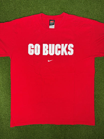 00s Ohio State Buckeyes - Double Sided - Vintage College T Shirt (Large)
