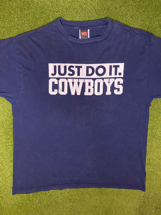 00s Dallas Cowboys - Nike Double Sided - Vintage NFL T-Shirt (Large) 