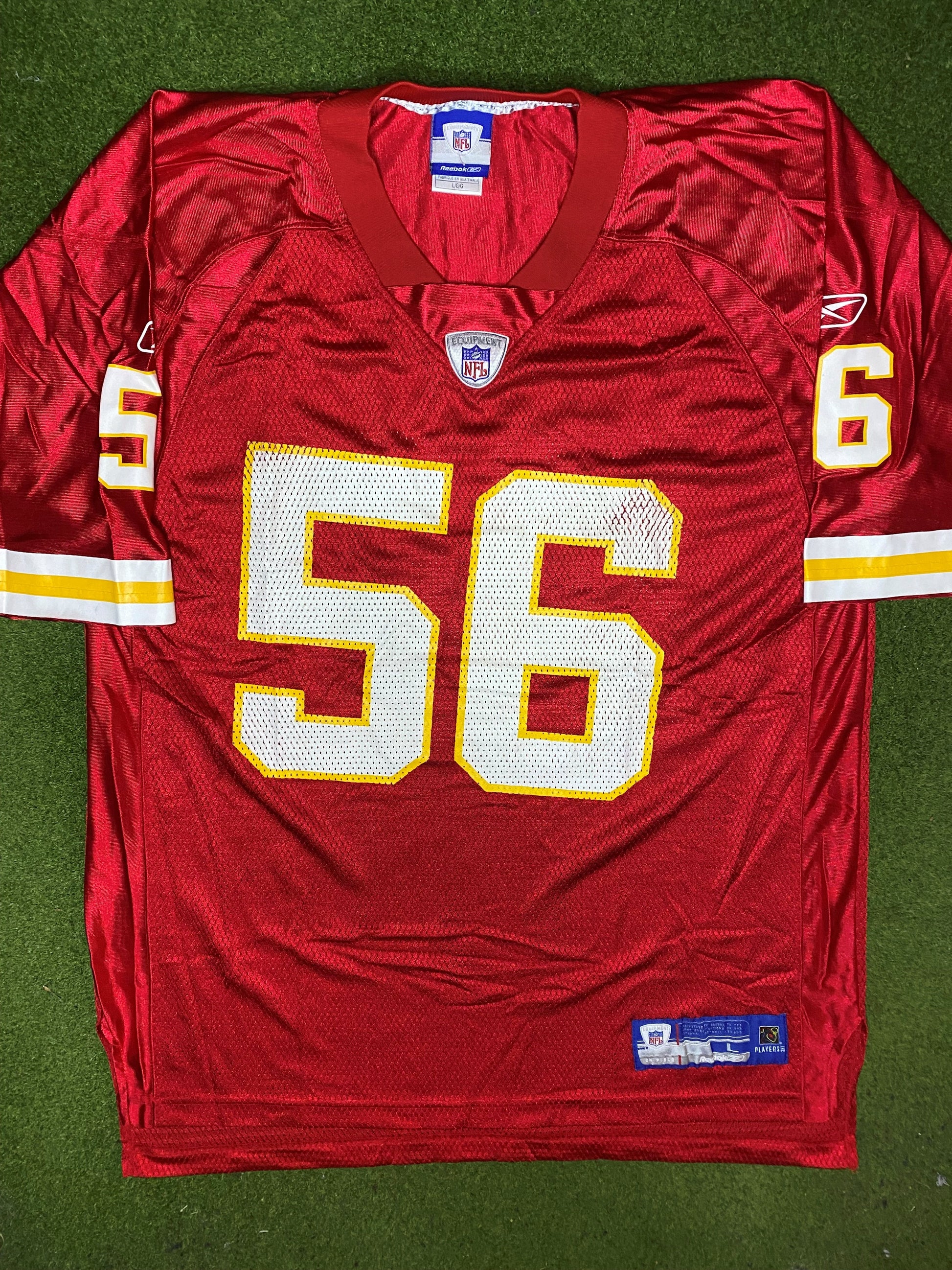 00s Kansas City Chiefs - Derrick Johnson #56 - Reebok - Vintage NFL Jersey (Large) 