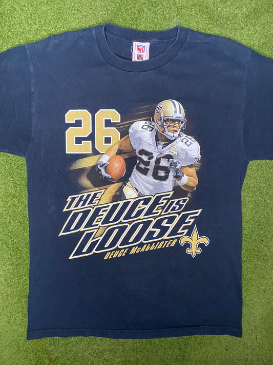 00s New Orleans Saints - Deuce McAllister - Vintage NFL Player T Shirt (Medium)