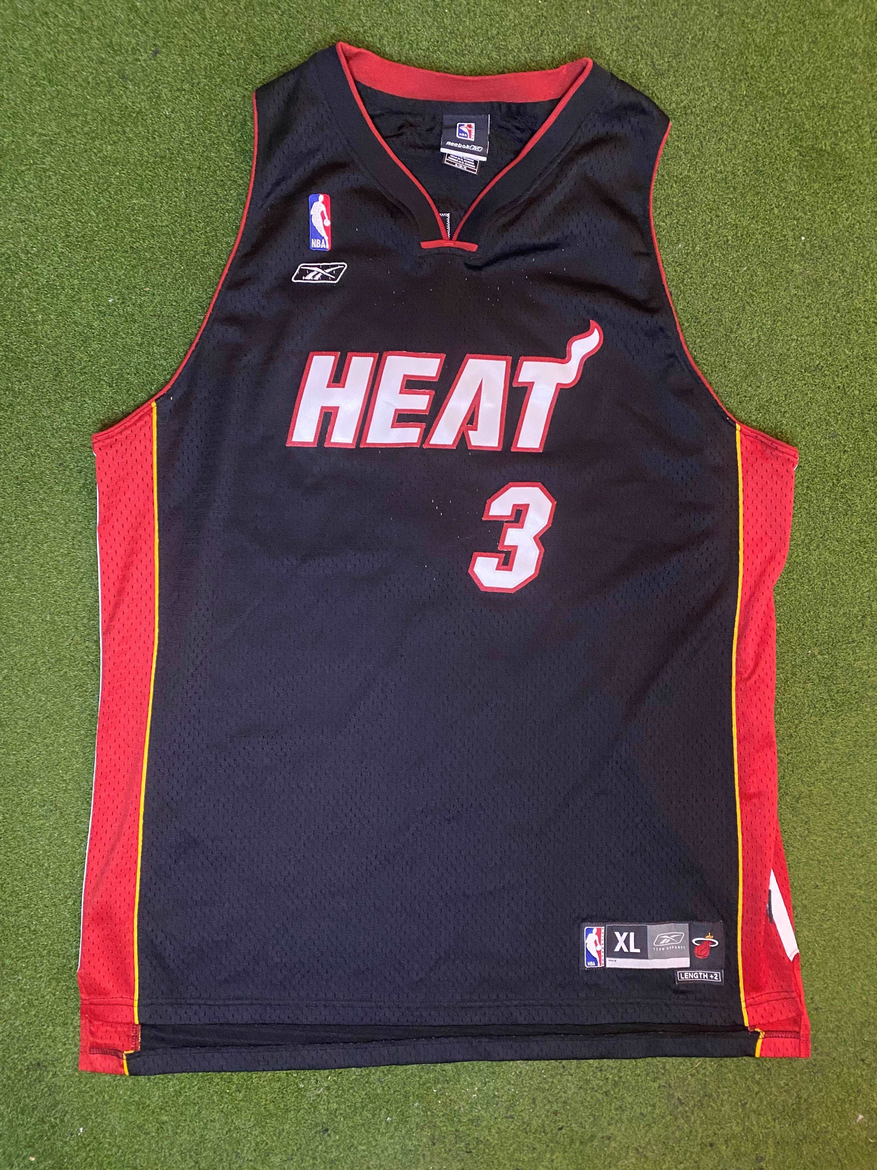 00s Miami Heat Dwayne Wade 3 Reebok Stitched Vintage NBA Jersey Gametime Vintage