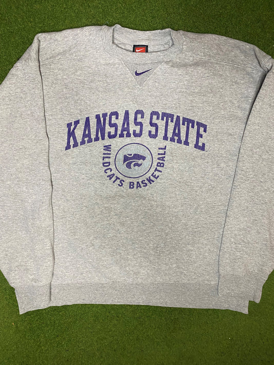 00s Kansas State Wildcats - Nike - Vintage College Basketball Sweatshirt (XL) Gametime Vintage