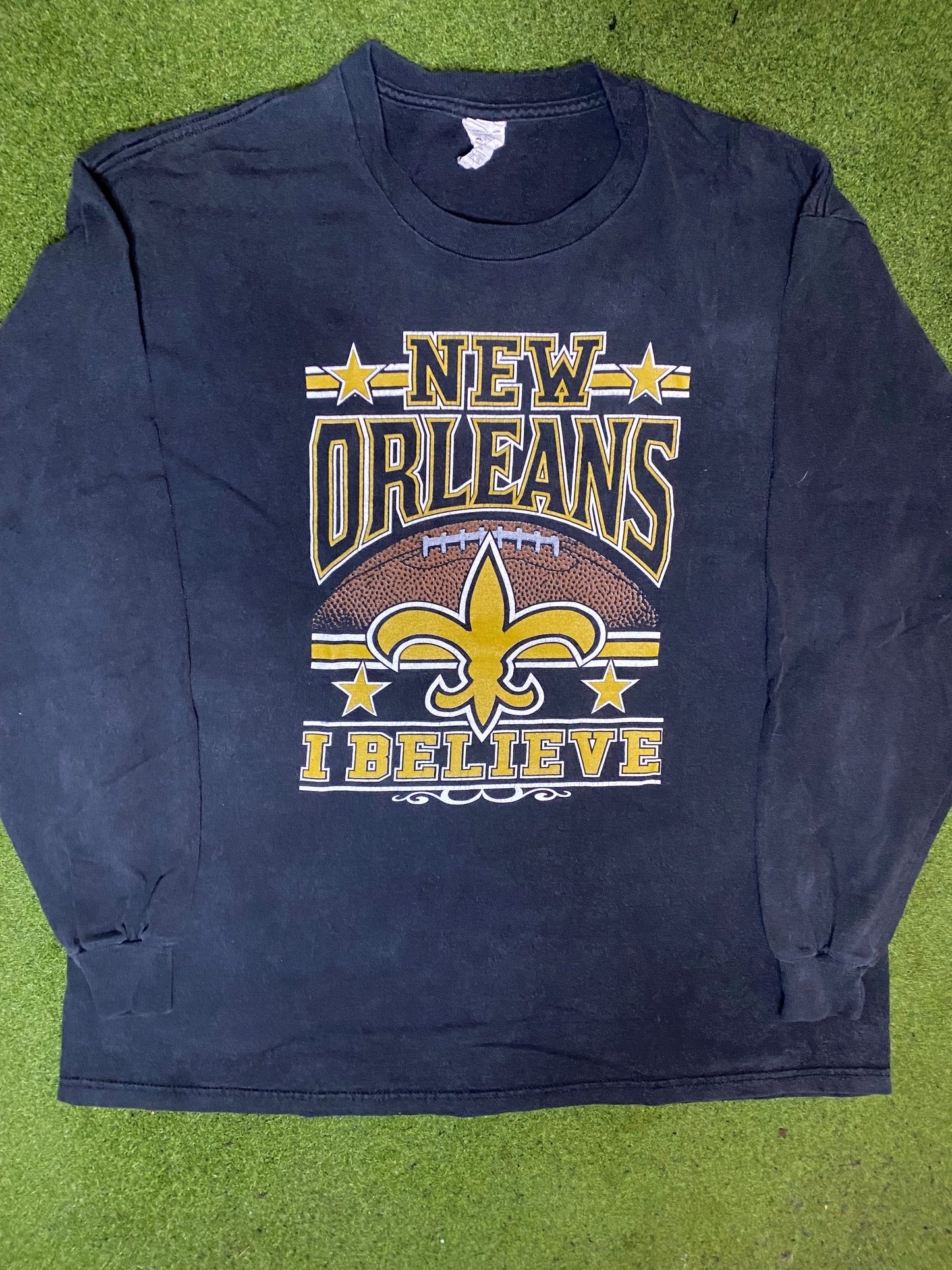 00s New Orleans Saints - I Believe - Vintage NFL Long Sleeve (XL) Gametime Vintage