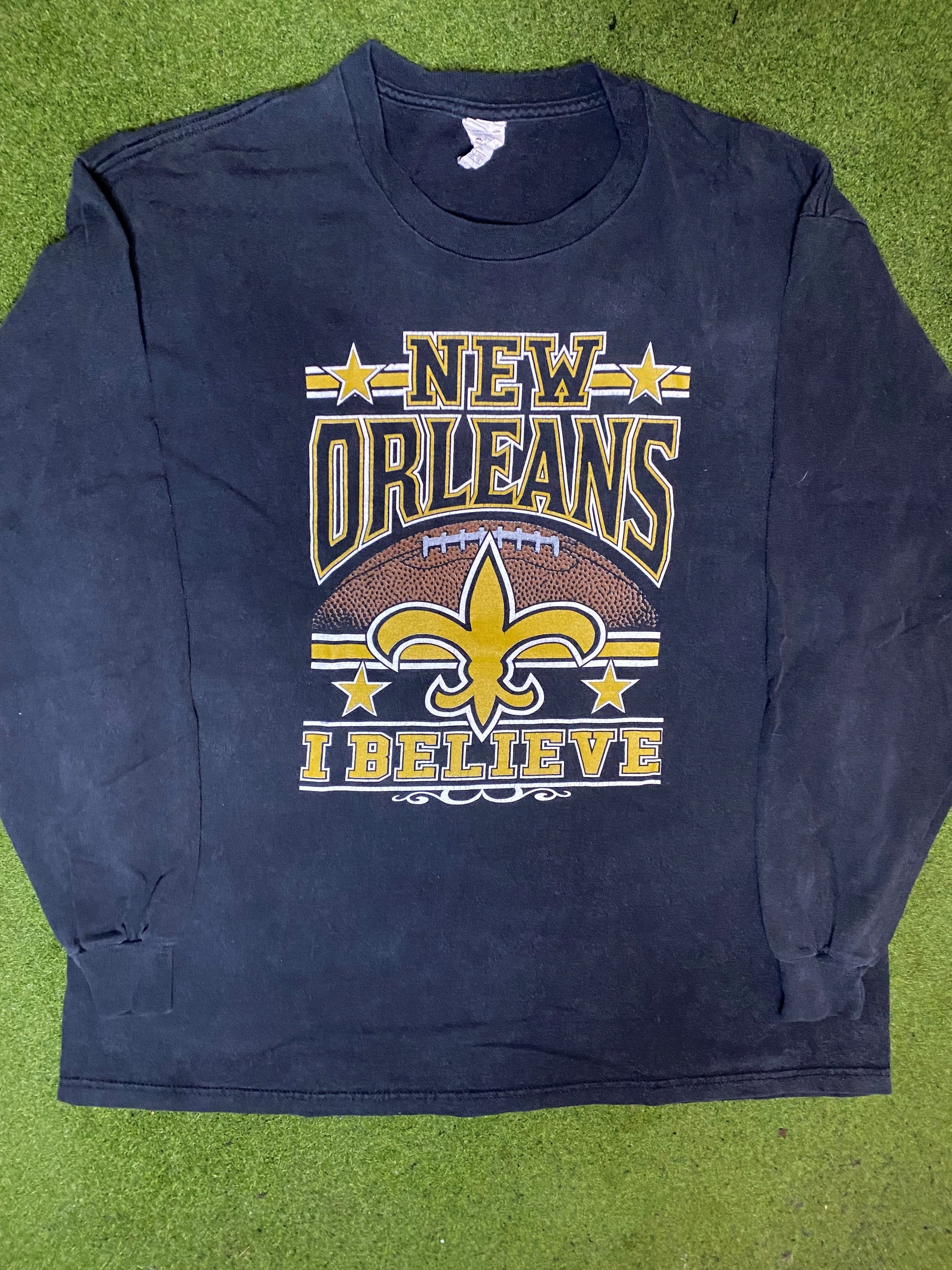 00s New Orleans Saints - I Believe - Vintage NFL Long Sleeve (XL)