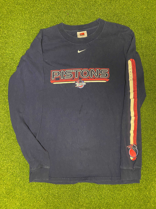 00s Detroit Pistons - Nike - Vintage NBA Long Sleeve Shirt (Small)