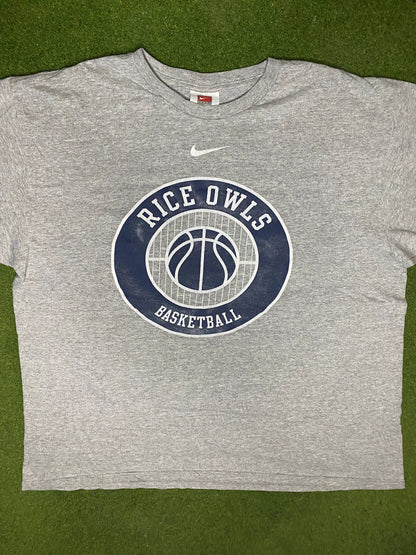 00s Rice Owls - Nike - Vintage College Basketball T-Shirt (XL) - Gametime Vintage