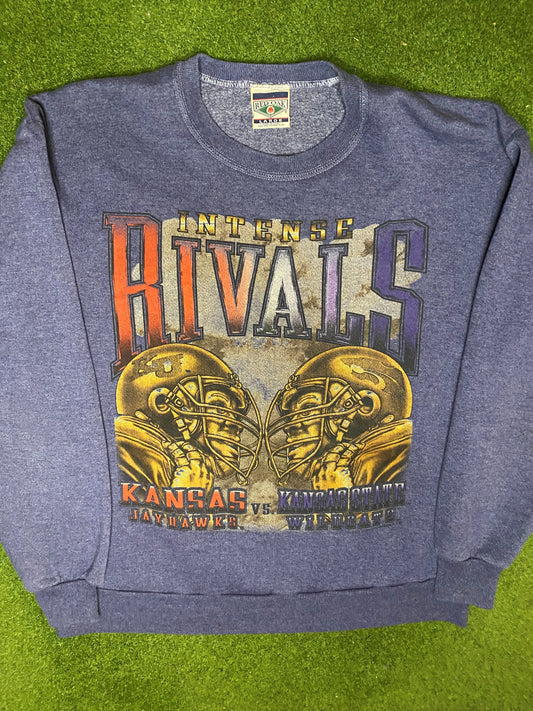 00s Rivals - Kansas Jayhawks Vs. Kansas State Wildcats - Vintage College T-Shirt (Large)