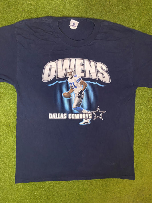 00s Dallas Cowboys - Terrell Owens - Vintage NFL Player T-Shirt (Large) 