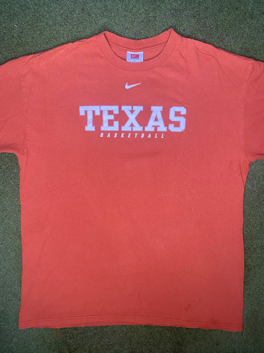 00s Texas Longhorns - Vintage College Basketball T Shirt (XL)