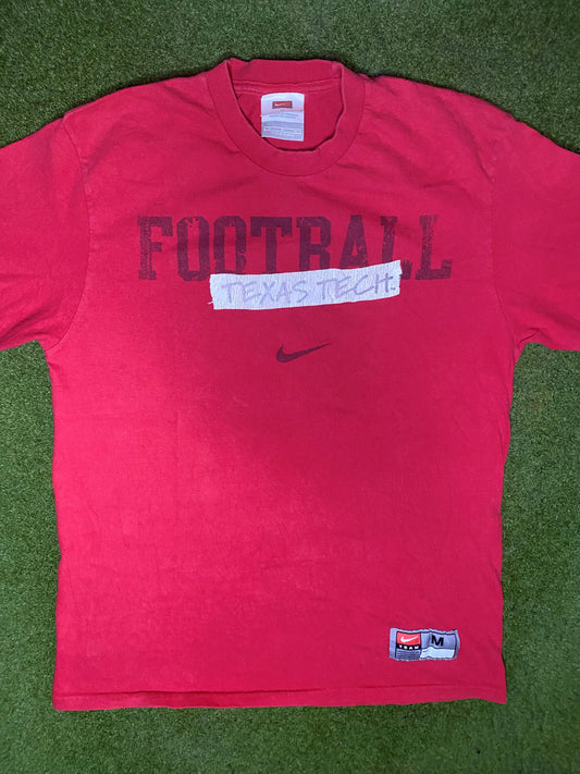 00s Texas Tech Red Raiders - Vintage College Football T Shirt (Medium) - Gametime Vintage