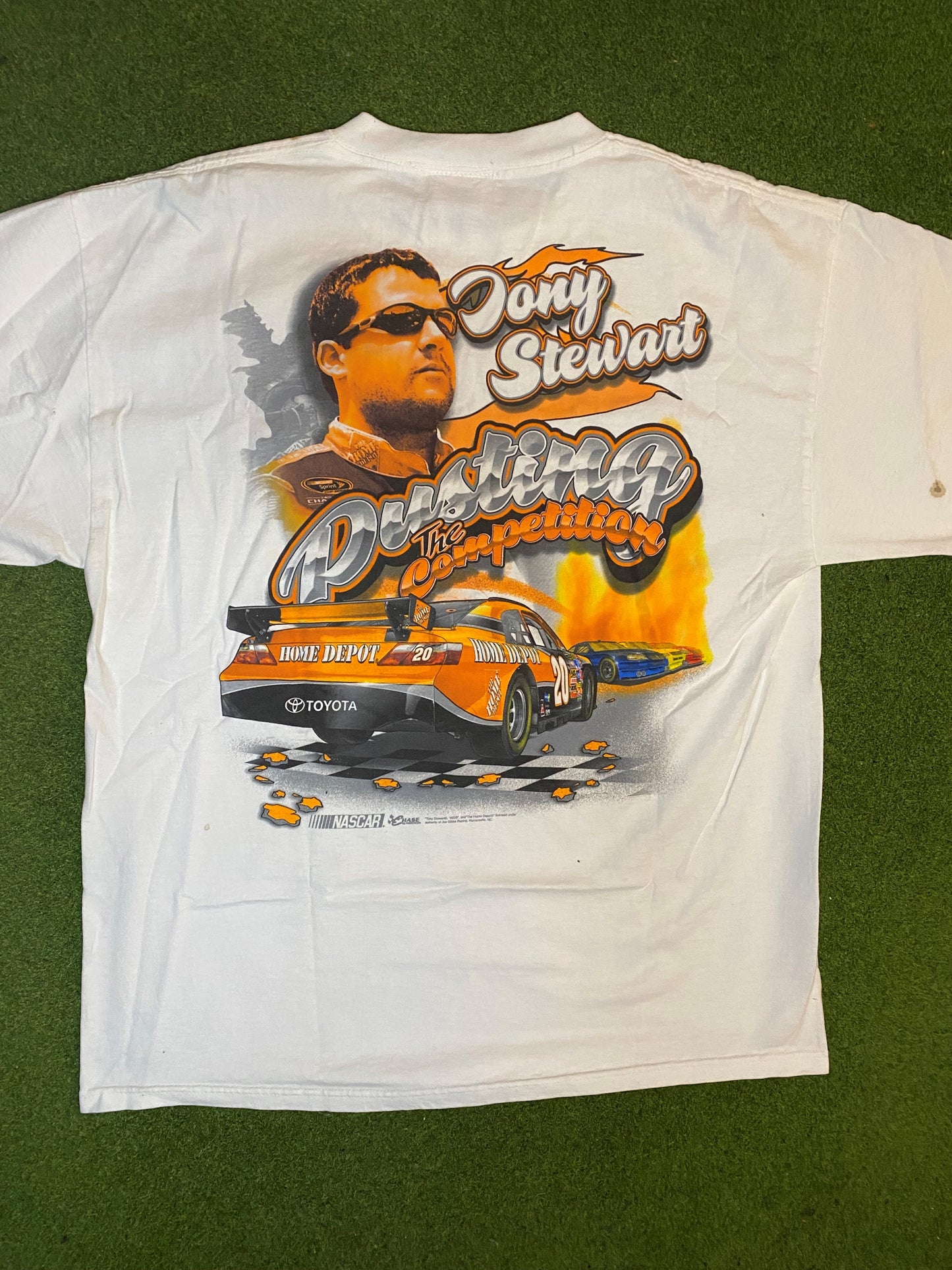 00s Tony Stewart - The Columbus Comet - Double Sided - Vintage NASCAR Shirt (Large) Gametime Vintage