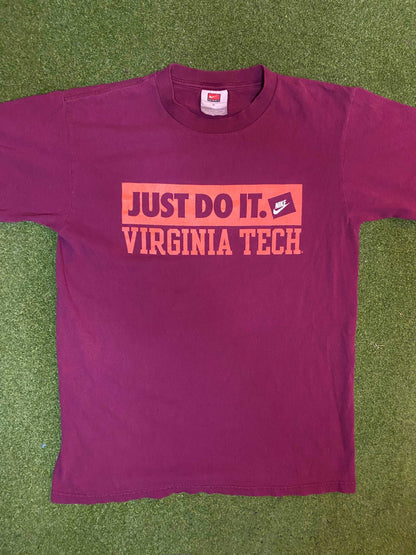 00s Virginia Tech Hokies - Nike - Double Sided - Vintage College T-Shirt (Small)