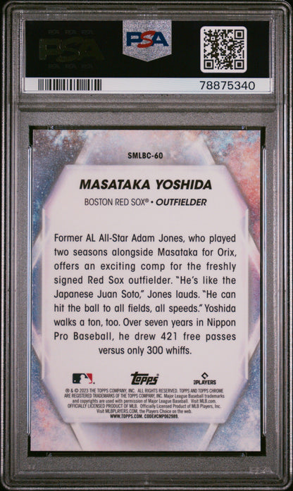 Graded 2023 Topps Masataka Yoshida #SMLBC60 Stars of the MLB Chrome Rookie RC Baseball Card PSA 10 Gem Mint