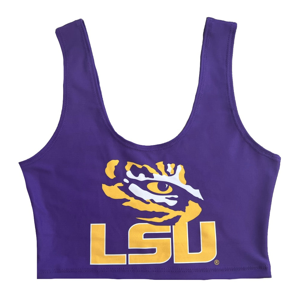LSU Purple Crop Tank Top