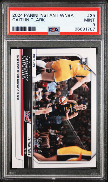 Graded 2024 Panini Instant WNBA Caitlin Clark #35 Rookie RC Basketball Card PSA 9 Mint