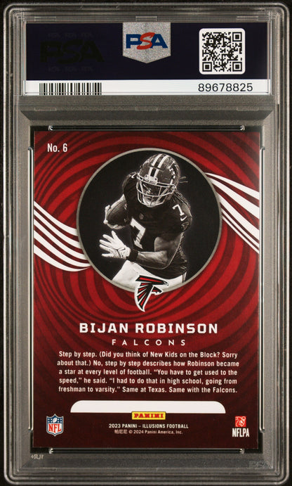 Graded 2023 Panini Illusions Bijan Robinson #6 Retail Rookie RC Football Card PSA 10 Gem Mint