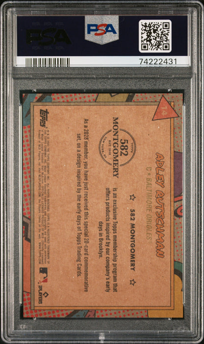 Graded 2023 Topps 582 Monty Adley Rutschman #14 Rookie RC Baseball Card PSA 10 Gem Mint