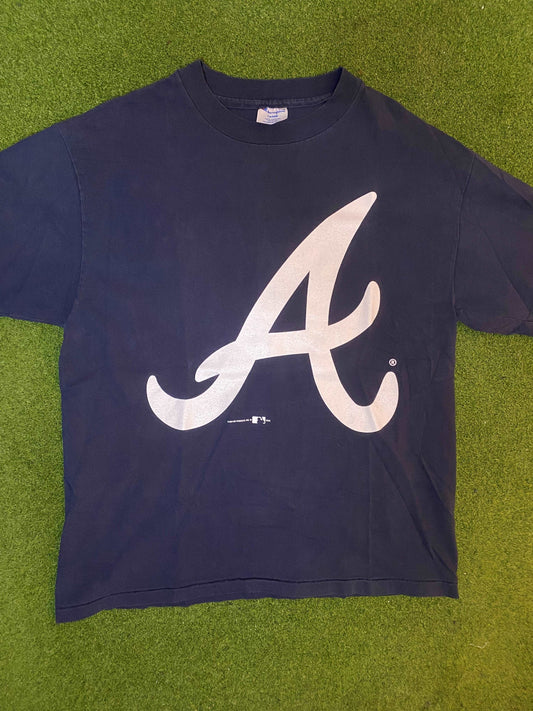 1993 Atlanta Braves - Big Logo - Vintage MLB T-Shirt (Large)