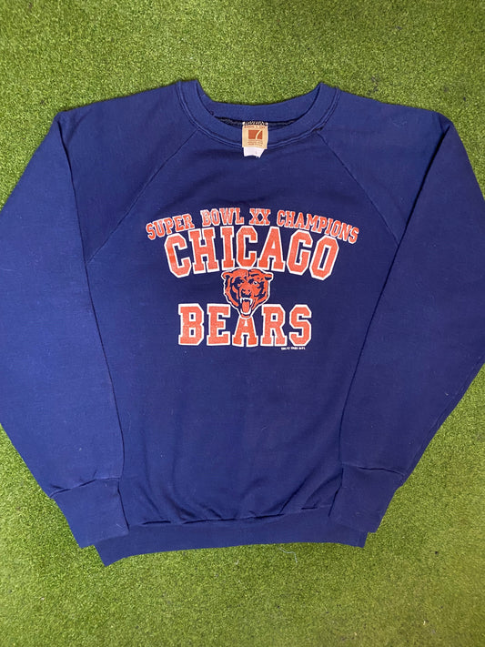 1985 Chicago Bears - Super Bowl XX Champions - Vintage NFL Sweatshirt (Large) Gametime Vintage