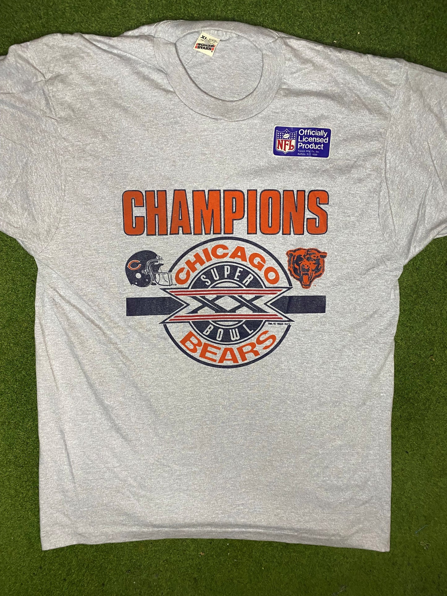 1985 Chicago Bears - Super Bowl XX Champions - Vintage NFL T-Shirt (XL) Gametime Vintage