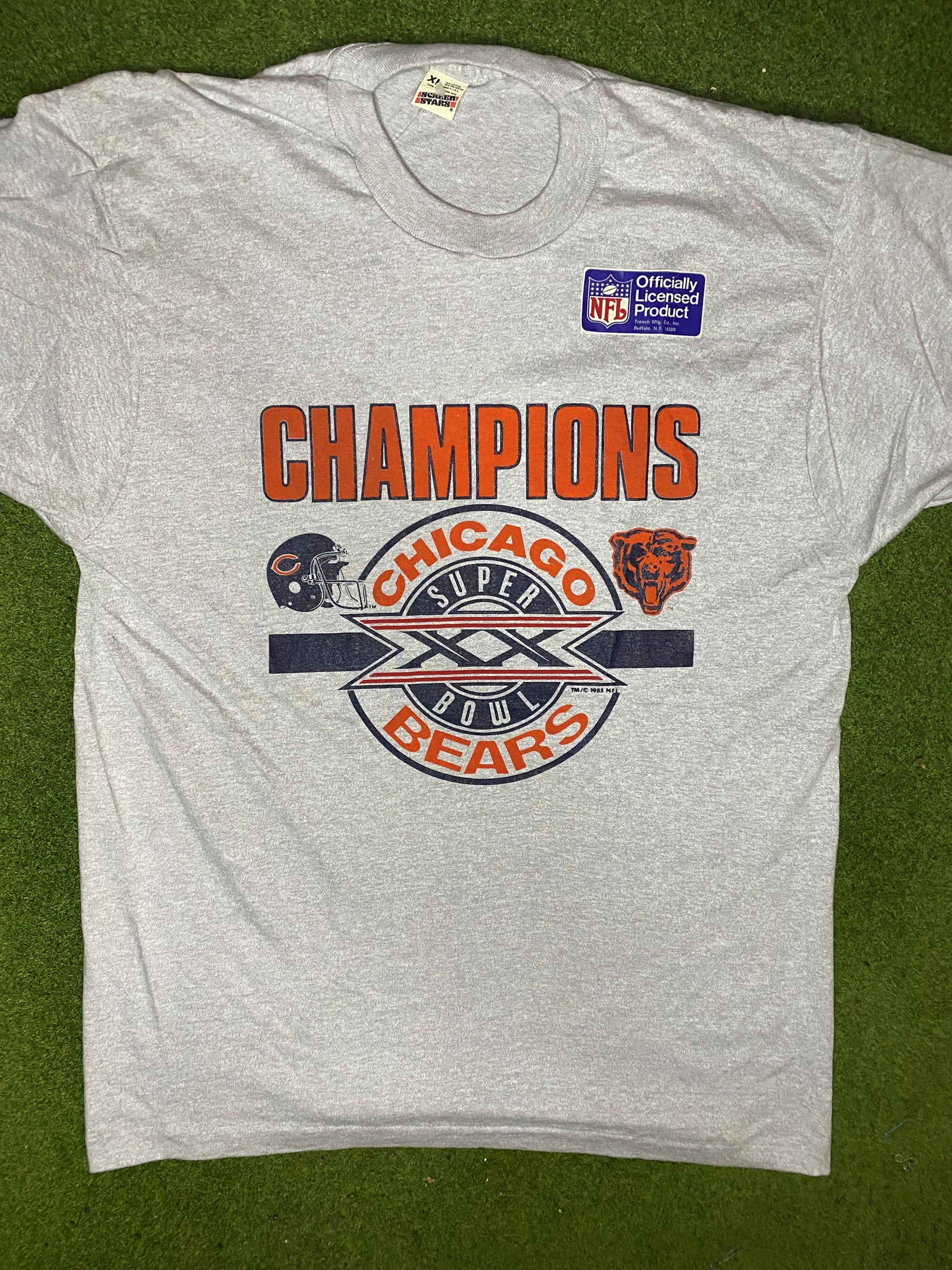 1985 Chicago Bears - Super Bowl XX Champions - Vintage NFL T-Shirt (XL)